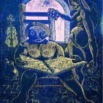 Oppido, Tratti di donna - Le muse, 1985, xilografia, 340 x 250 mm