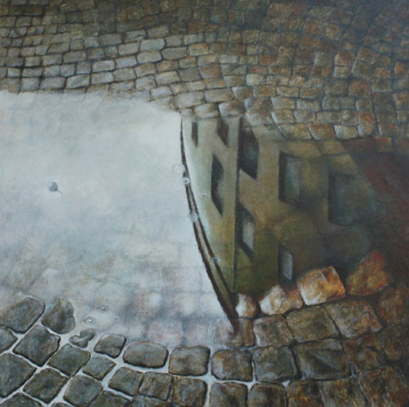 Lucio Statti, Il gioco dell'acqua I, 2006, olio su tela, 80 x 80 cm