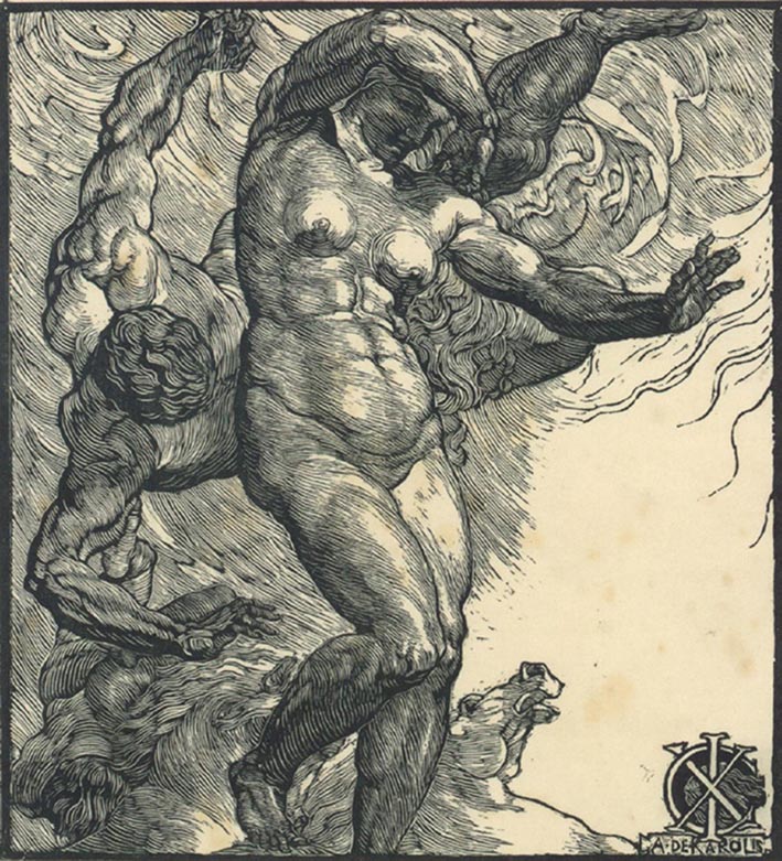 Adolfo De Carolis, L'Eroica, 1913, camaieu a 2 legni